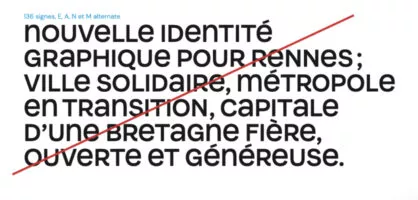 Représentation graphique du mauvais usage de la typographie Condate