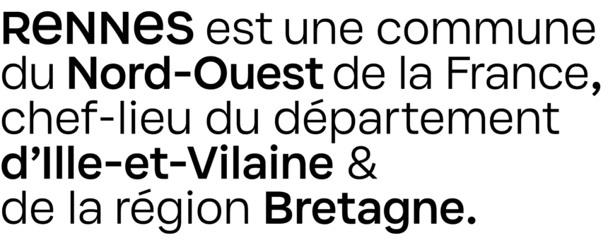 Représentation graphique des caractères de la typographie Condate représentant une phrase complète