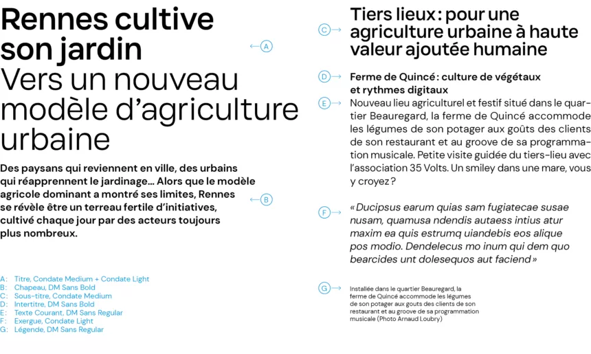 Représentation graphique des recommandation pour le design éditorial des supports institutionnels