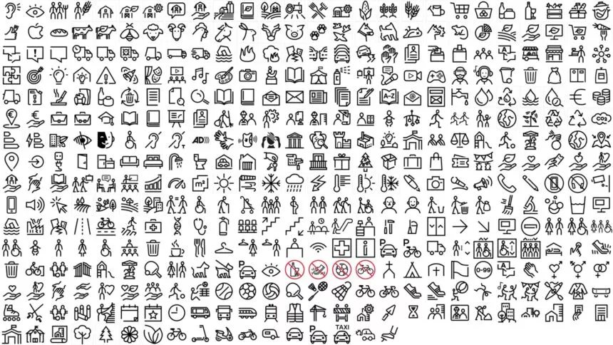 Mosaïque des pictogrammes disponibles au téléchargement
